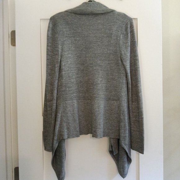 Cache Grey V-Neck Strappy Knit Silver Studded Tank and Matching Cardigan - Picture 7 of 9